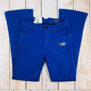 VOLCOM Blue Flare What The Twill Pant Jeans - gently used- size 7 in US